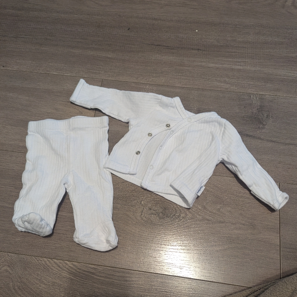 Newborn white matching outfit Carters